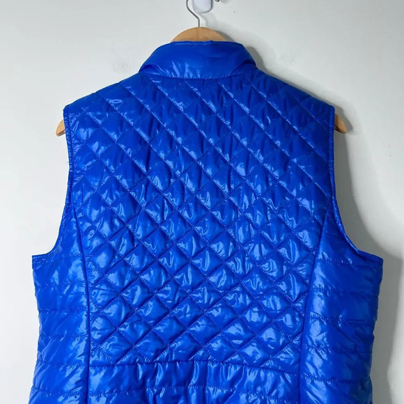 Talbots Blue Quilted Puffer Vest Women’s 1X Sleeveless Full Zip Transitional - Picture 8 of 10